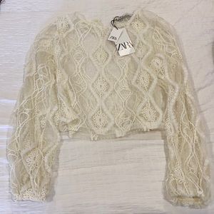 NWT Zara Sheer Top